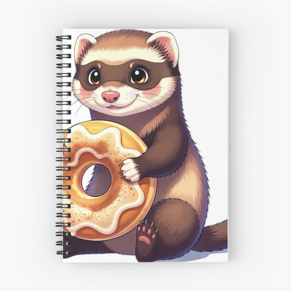 Item preview, Cute Ferret Hugging Glazed Apple Cider Donut designed and sold by pumsquare.