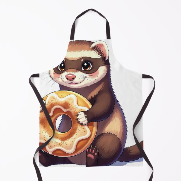 Item preview, Cute Ferret Hugging Glazed Apple Cider Donut designed and sold by pumsquare.