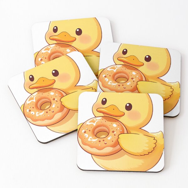 Item preview, Cute Mallard Duckling Hugging Apple Cider Donut designed and sold by pumsquare.