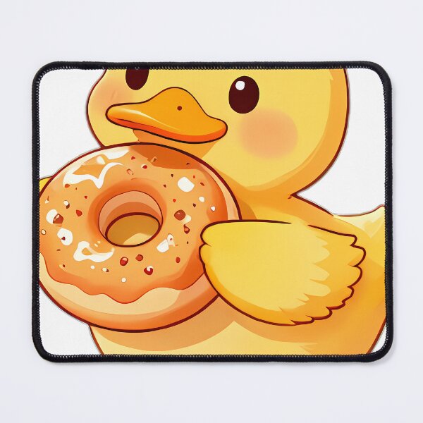Item preview, Cute Mallard Duckling Hugging Apple Cider Donut designed and sold by pumsquare.