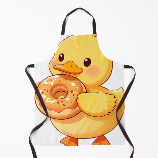 Item preview, Cute Mallard Duckling Hugging Apple Cider Donut designed and sold by pumsquare.
