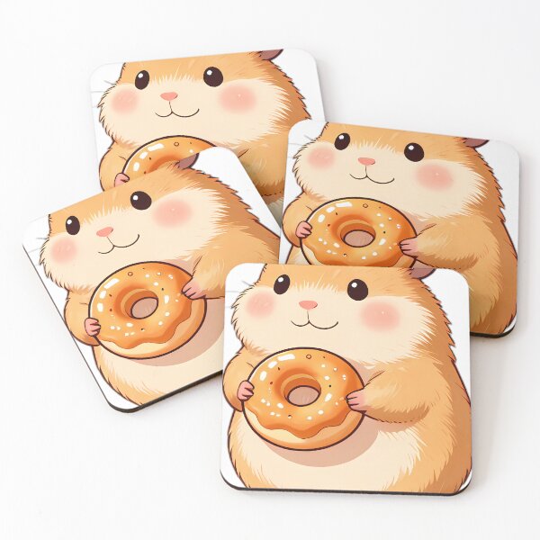 Item preview, Cute Hamster Hugging Mini Apple Cider Donut designed and sold by pumsquare.