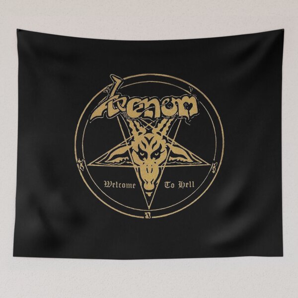 Item preview, Venom Welcome To Hell Heavy Metal Gold Pentagram Art designed and sold by emangimut.