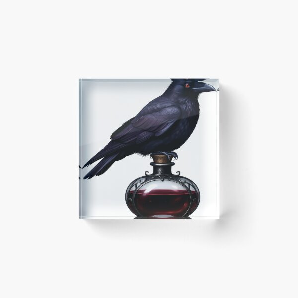 Item preview, Gothic Crow Antique Dark Iron Poison Bottle designed and sold by IllumeInk.
