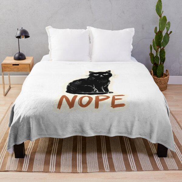 Item preview, Nope Funny Black Cat Minimalist T-Shirt Sticker designed and sold by Naviora.