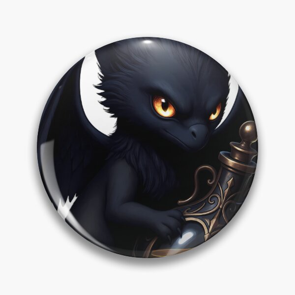 Item preview, Gothic Shadow Griffin Hatchling Obsidian Elixir Phial designed and sold by IllumeInk.