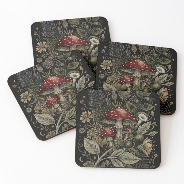 Item preview, Dark Academia Amanita Mushroom Vintage Botanical Illustration Art designed and sold by K Design Store.