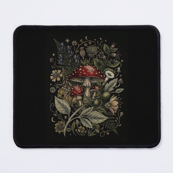 Item preview, Dark Academia Amanita Mushroom Vintage Botanical Illustration Art designed and sold by K Design Store.