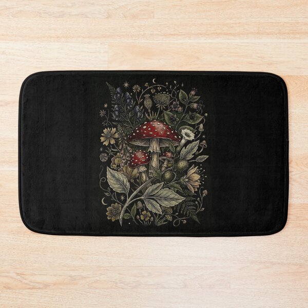 Item preview, Dark Academia Amanita Mushroom Vintage Botanical Illustration Art designed and sold by K Design Store.