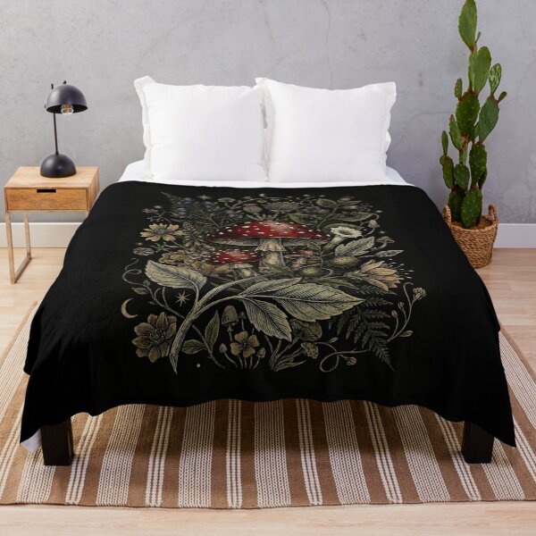 Item preview, Dark Academia Amanita Mushroom Vintage Botanical Illustration Art designed and sold by K Design Store.