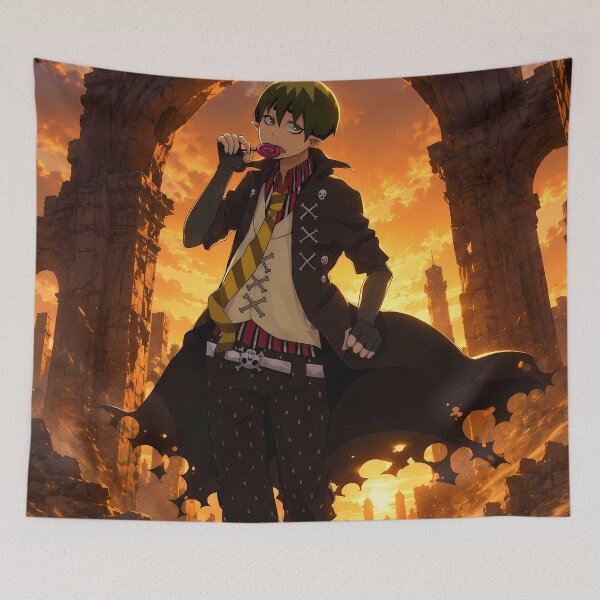 Item preview, Amaimon Blue Exorcist Fiery Ruins Sunset designed and sold by mildaclairmo.