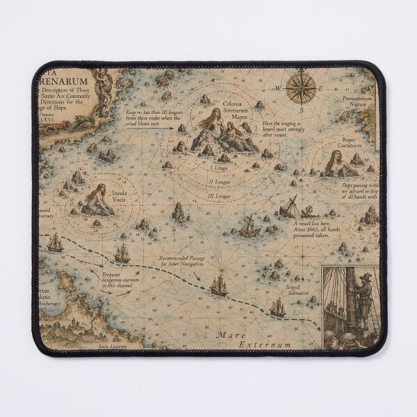 Item preview, Charta Maris Sirenarum | Antique Map of the Siren Waters designed and sold by TheWaningGlass.