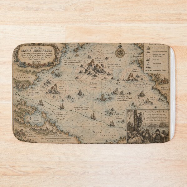 Item preview, Charta Maris Sirenarum | Antique Map of the Siren Waters designed and sold by TheWaningGlass.