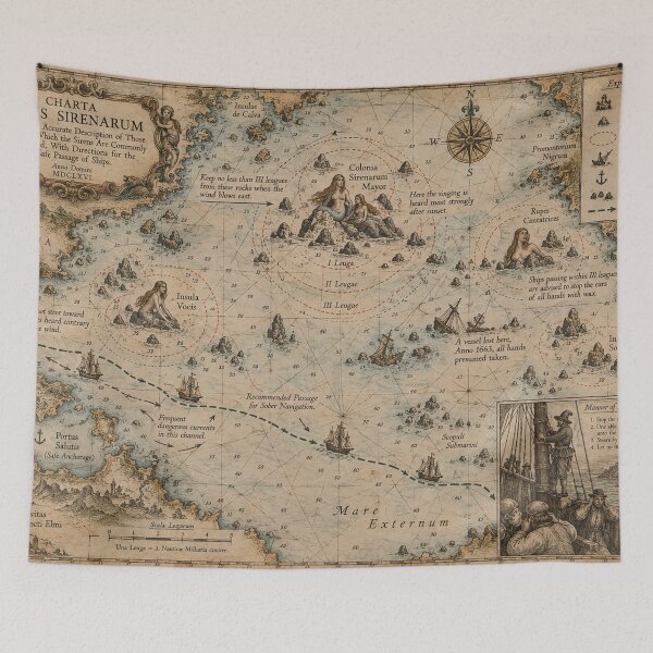 Item preview, Charta Maris Sirenarum | Antique Map of the Siren Waters designed and sold by TheWaningGlass.