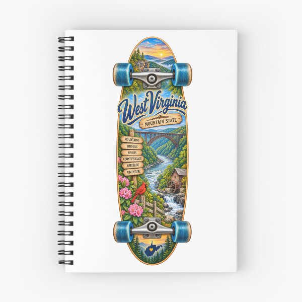 Item preview, West Virginia Gen X Skateboard designed and sold by Whimspired By Paxx.