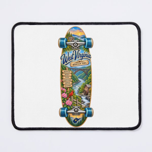 Item preview, West Virginia Gen X Skateboard designed and sold by Whimspired By Paxx.