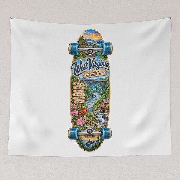 Item preview, West Virginia Gen X Skateboard designed and sold by Whimspired By Paxx.