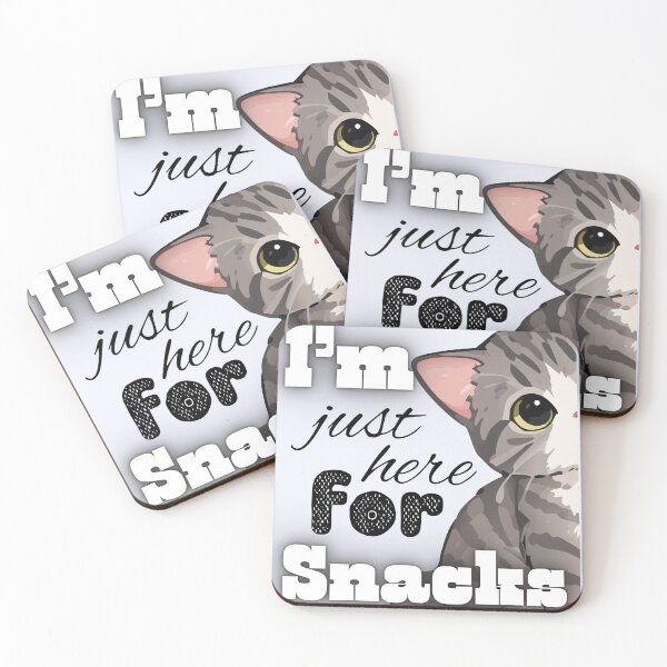 Item preview, Im Just Here For Snacks Cute Tabby Cat designed and sold by Artemis & Woven Collective.