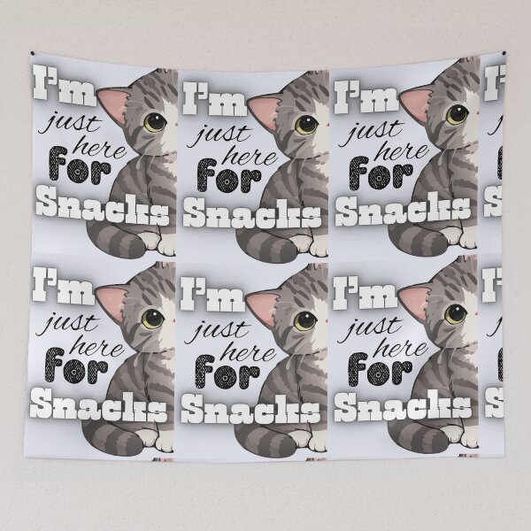 Item preview, Im Just Here For Snacks Cute Tabby Cat designed and sold by Artemis & Woven Collective.
