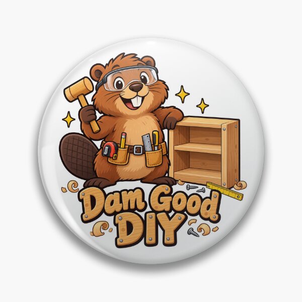 Item preview, Dam Good DIY – Cute Beaver Carpenter Cartoon designed and sold by Isliath.