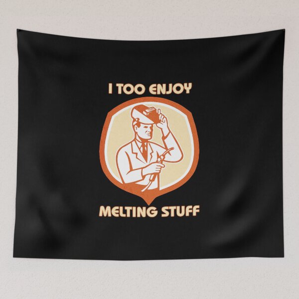 Item preview, I Too Enjoy Melting Stuff Welder Retro Shield Art designed and sold by emangimut.