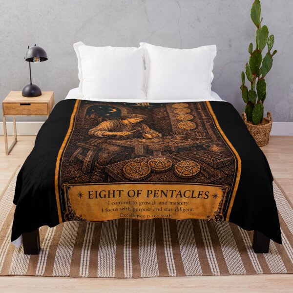 Item preview, Eight of Pentacles Tarot Card - Craftsmanship, Dedication & Mastery designed and sold by ArcanaAbsolute.