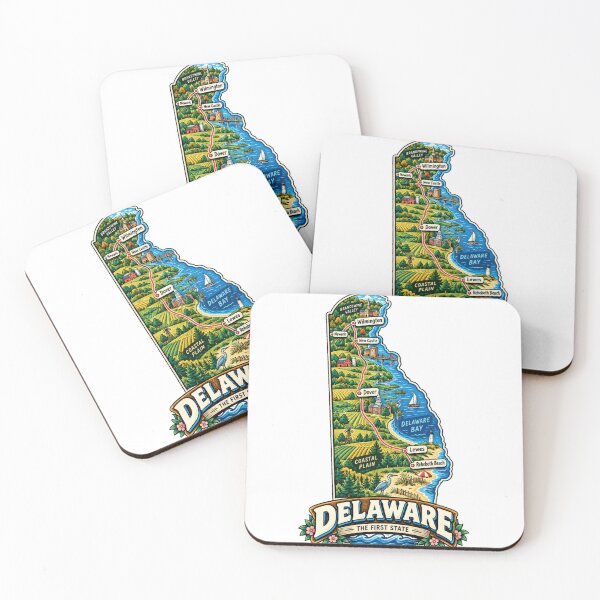 Item preview, Hand Drawn Delaware Travel Souvenir Landmark Gift designed and sold by MichaeIRellov.