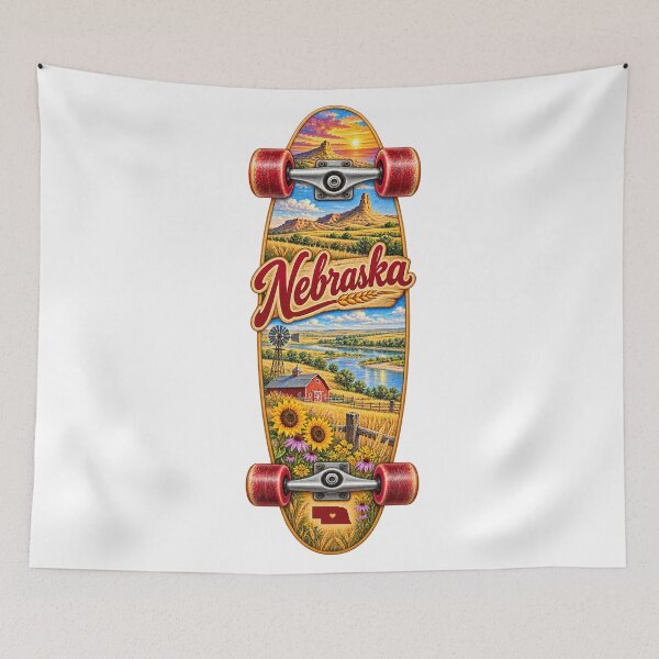 Item preview, Nebraska Gen X Skateboard designed and sold by Whimspired By Paxx.