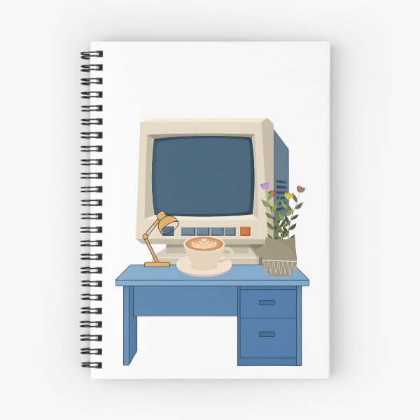 Item preview, Cozy Retro Desktop Aesthetic - Vintage Computer, Coffee & Flowers designed and sold by CreativeOlga.