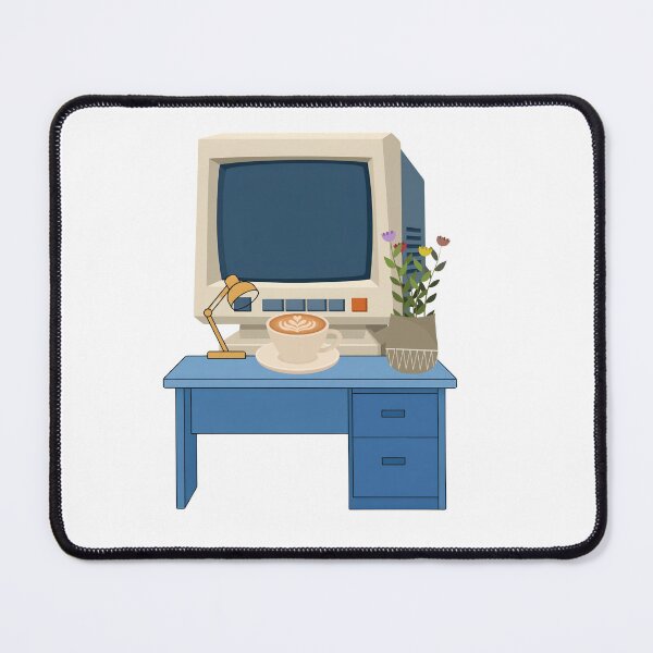 Item preview, Cozy Retro Desktop Aesthetic - Vintage Computer, Coffee & Flowers designed and sold by CreativeOlga.