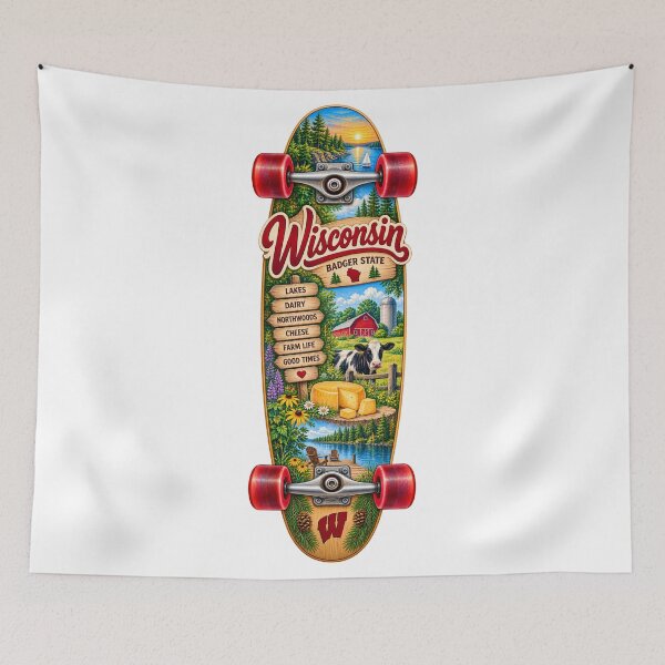 Item preview, Wisconsin Gen X Skateboard designed and sold by Whimspired By Paxx.