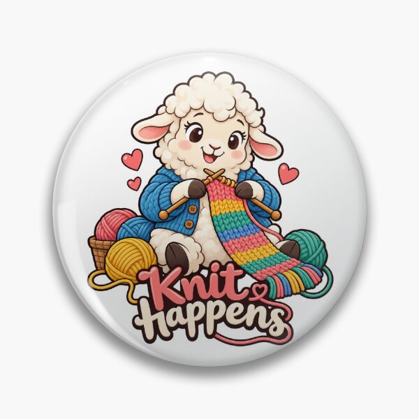 Item preview, Knit Happens – Cute Knitting Sheep Cartoon designed and sold by Isliath.