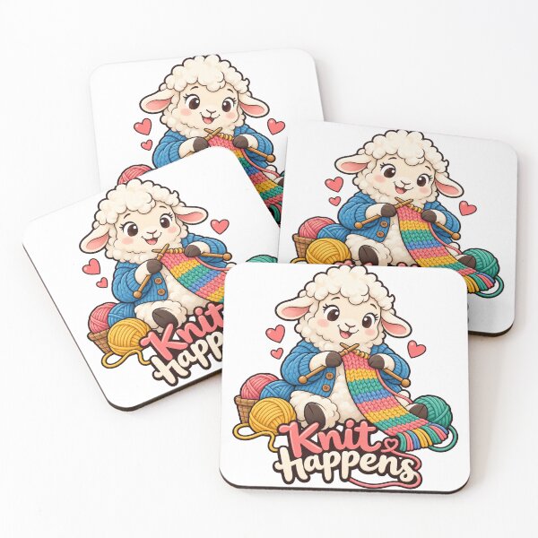 Item preview, Knit Happens – Cute Knitting Sheep Cartoon designed and sold by Isliath.