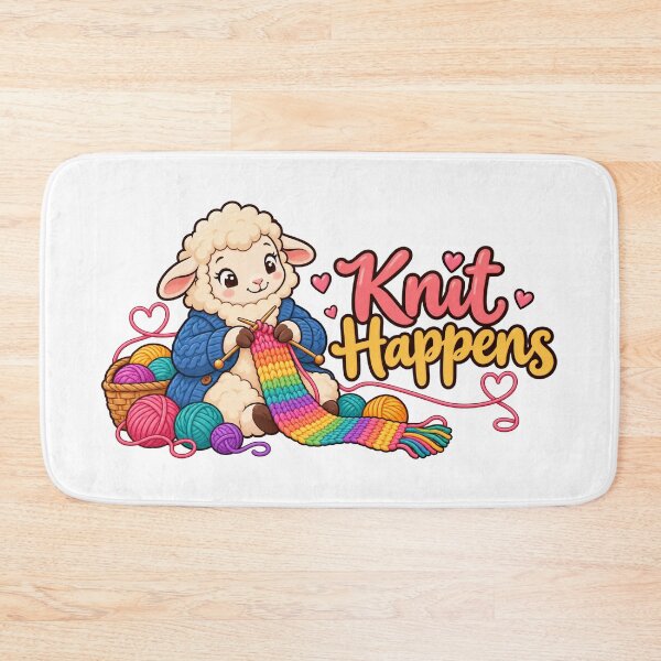 Item preview, Knit Happens – Cute Knitting Sheep Cartoon designed and sold by Isliath.