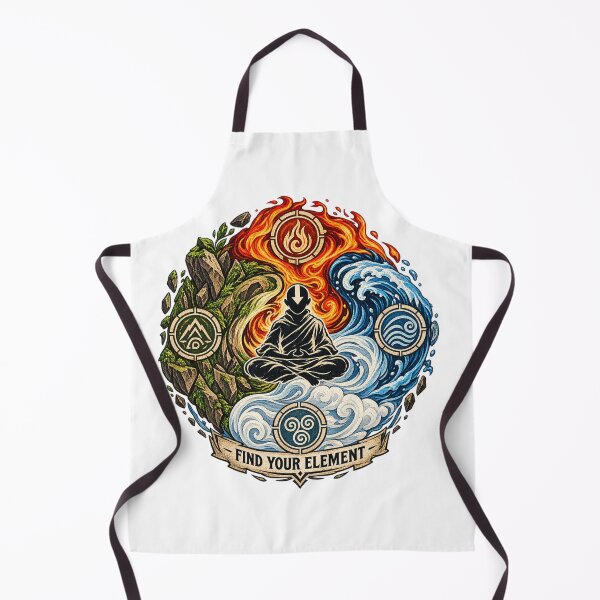 Item preview, Avatar Elemental Balance – Four Elements Meditation Air Water Earth Fire Vintage Graphic designed and sold by mocci10.