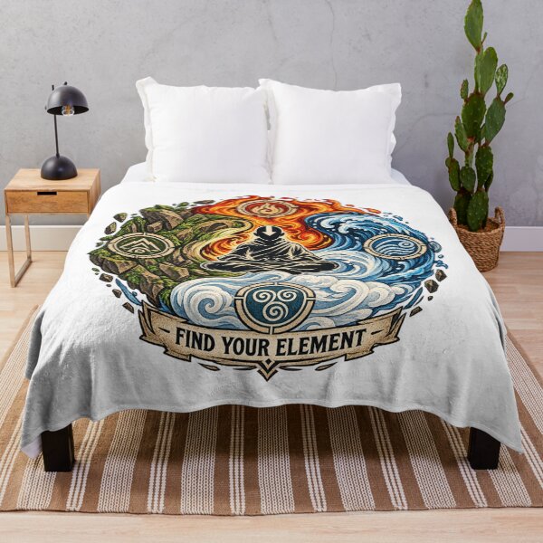 Item preview, Avatar Elemental Balance – Four Elements Meditation Air Water Earth Fire Vintage Graphic designed and sold by mocci10.