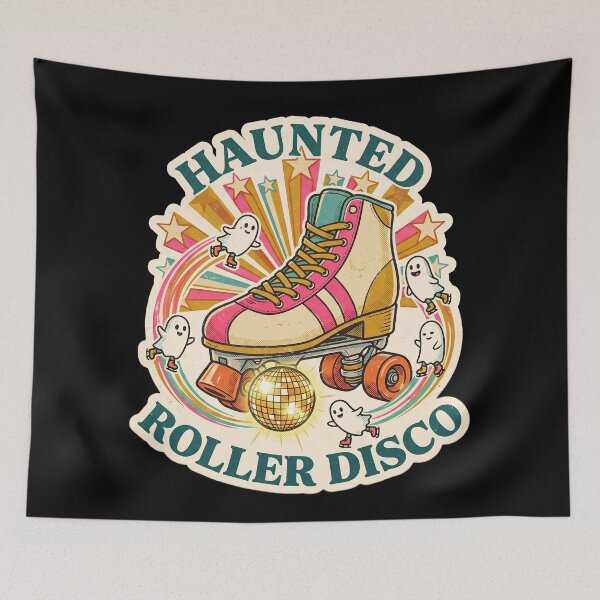 Item preview, Haunted Roller Disco — Retro 70s Skate Ghosts designed and sold by TheCalmEdit.