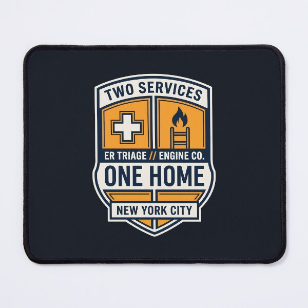 Item preview, First Responder Couple ER Nurse Firefighter Shield Crest designed and sold by SplashTastic.