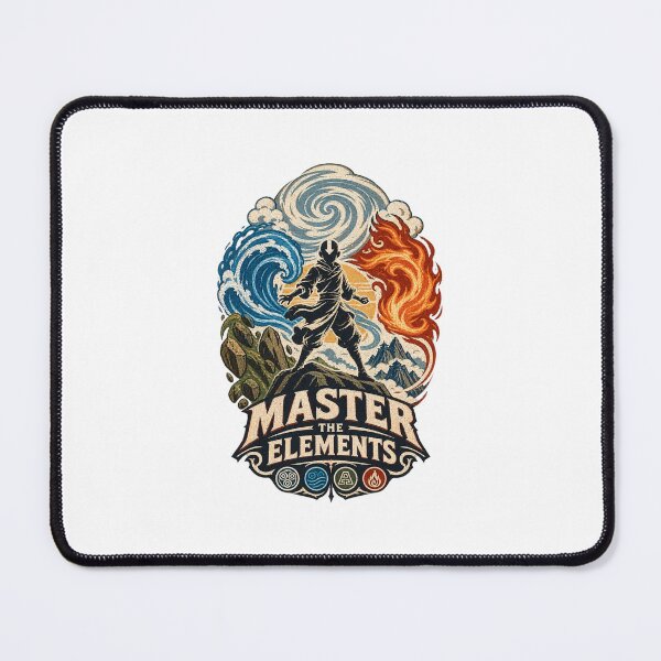 Item preview, Master the Elements – Four Elements Air Water Earth Fire Vintage Fantasy Warrior Graphic designed and sold by mocci10.