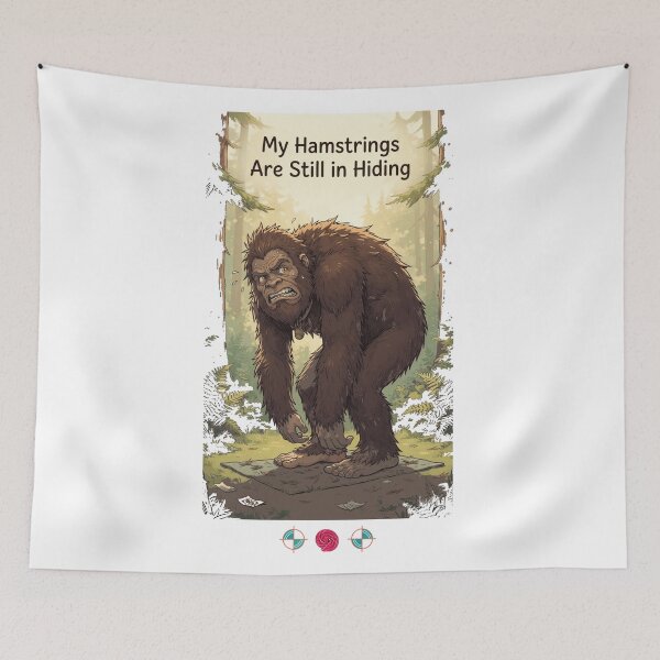 Item preview, My Hamstrings Are Still in Hiding – Funny Bigfoot Yoga Struggle Design designed and sold by Whimsy Trail Co.