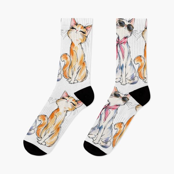 Item preview, Three Stylish Cats Watercolor Sketch designed and sold by Fun In The Sun .