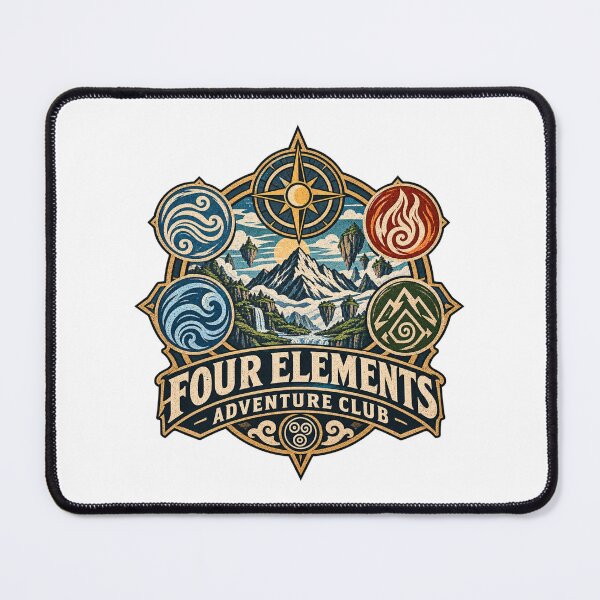 Item preview, Four Elements Adventure Club – Vintage Mountain Explorer Badge Fantasy Graphic Tee designed and sold by mocci10.