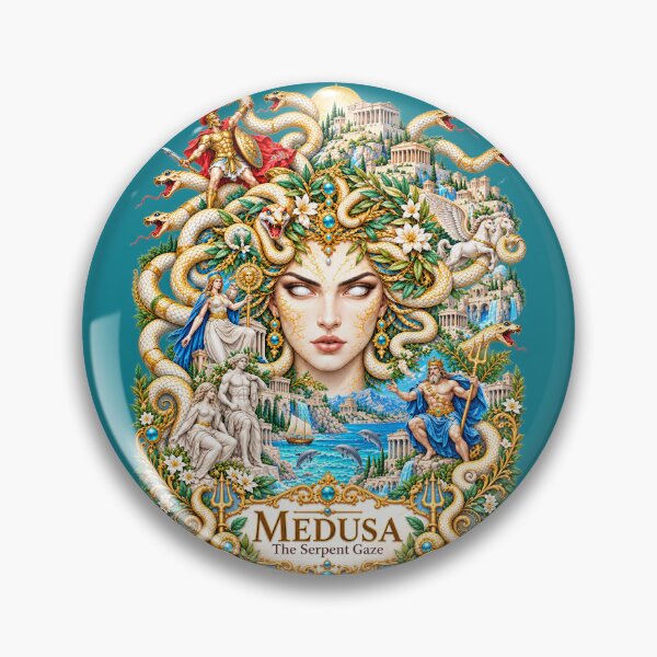 Item preview, Medusa – The Serpent Gaze | Ornate Greek Mythology Fantasy Art designed and sold by sunbowjp stadio.