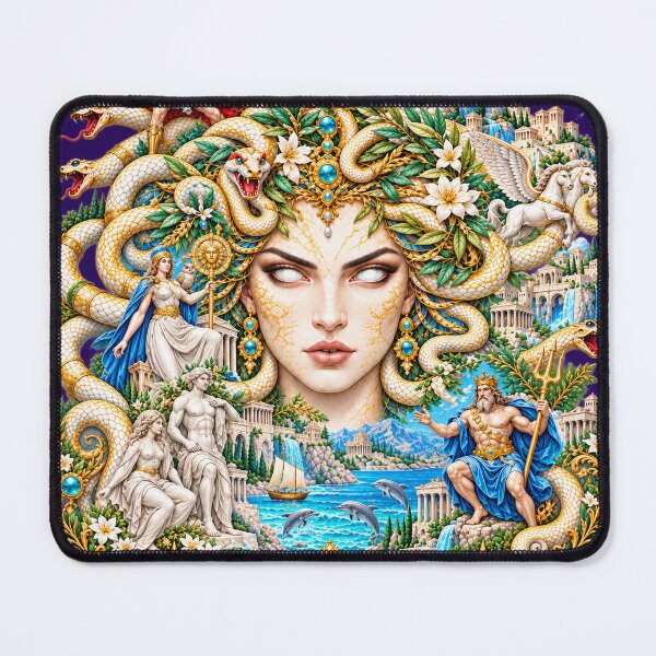 Item preview, Medusa – The Serpent Gaze | Ornate Greek Mythology Fantasy Art designed and sold by sunbowjp stadio.