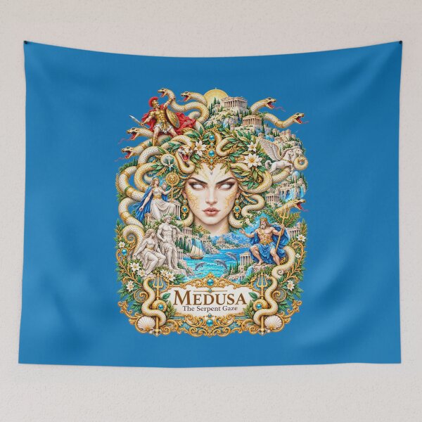 Item preview, Medusa – The Serpent Gaze | Ornate Greek Mythology Fantasy Art designed and sold by sunbowjp stadio.