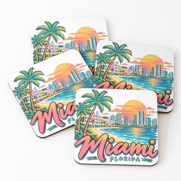 Item preview, Hand Drawn Miami Florida Travel Souvenir Landmark Gift designed and sold by MichaeIRellov.