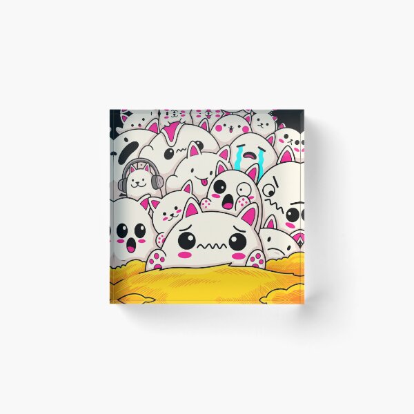 Item preview, Cat Emotions in a Crowd - Cute Animals designed and sold by BikTee.