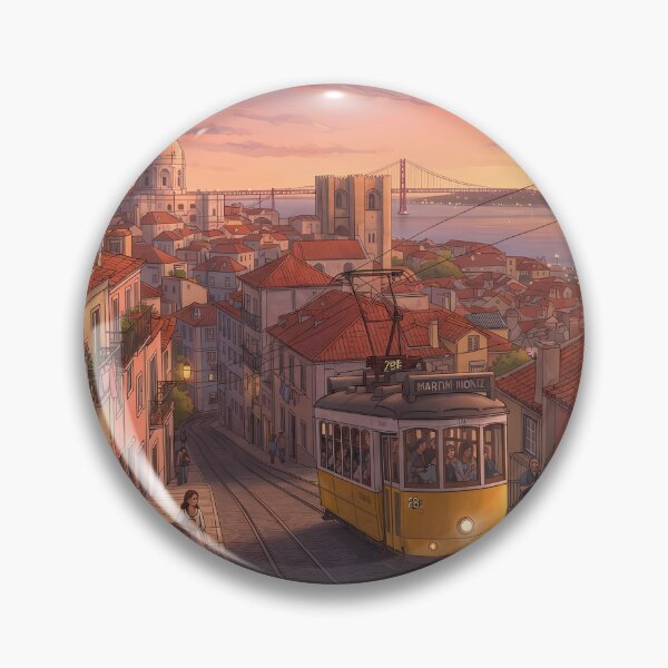 Item preview, Lisbon Golden Hour: Historic Yellow Tram & Alfama Sunset Street View Art Print, Tapestry & Home Decor designed and sold by SOOstudio73.