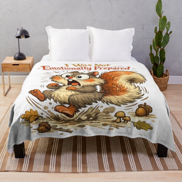 Item preview, I Was Not Emotionally Prepared Funny Squirrel Anxiety Humor Art Design designed and sold by inkoutninja.