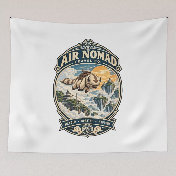 Item preview, Air Nomad Travel Co. – Flying Bison Vintage Adventure Mountain Graphic Tee designed and sold by mocci10.